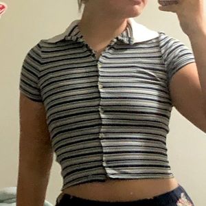 collared button skirt